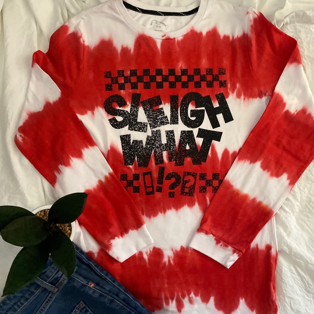 Sleigh What Holiday kids shirt
